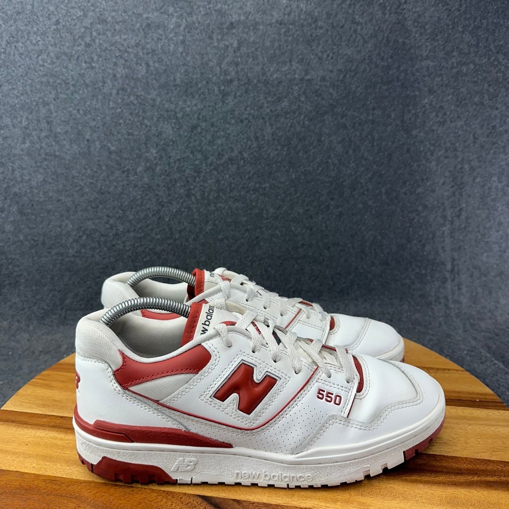 New Balance 550 Womens Size 10B Brick White Red Walking Lifestyle Shoes Sneakers